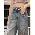 Load image into Gallery viewer, [HANMOYAN Series] ★Denim pants★ Pants Bottoms Butterfly Unique Women's Cute Easy to match
