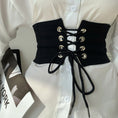 Load image into Gallery viewer, [SONGCHENG Series] ★Belt★ Obi, accessories, small items, easy to match, black, elastic
