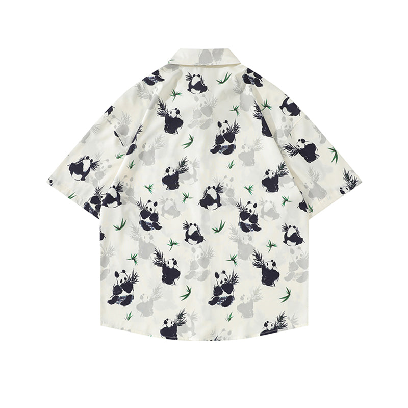 Very popular item [BEAT BOY series]★China style shirt★ Letter pattern Kanji short sleeve shirt Floral pattern shirt Print tops Unisex Men's ML XL 2XL