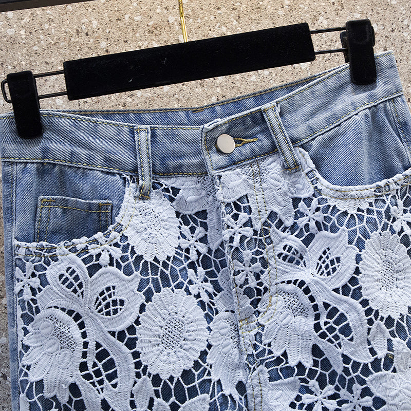 [HANMOYAN Series] ★Denim pants★ Pants Bottoms Butterfly Unique Women's Cute Easy to match