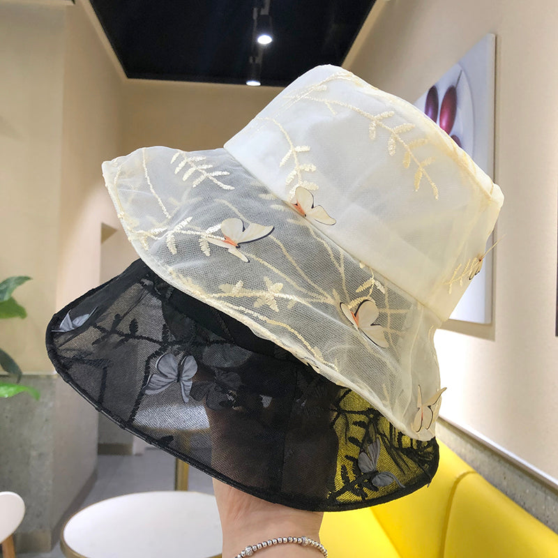 [WXF Series] ★Hat★ Accessory Hat Denim Spring/Summer Easy to match Blue Butterfly Unique Stylish