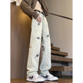 Load image into Gallery viewer, [Emeisa Series]★Pants★ Denim pants bottoms Unisex Men's Spider Print Slimming fit
