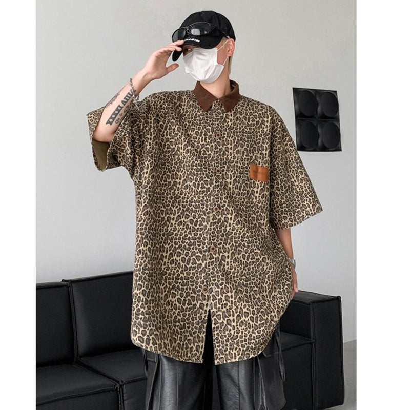 Very popular item [BEAT BOY series]★China style shirt★ Letter pattern Kanji short sleeve shirt Floral pattern shirt Print tops Unisex Men's ML XL 2XL