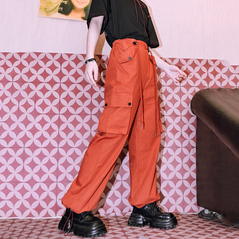 [Kokaisha Series] ★China style pants★ Chiffon gaucho pants Spring/Summer Loose Black Black SML XL