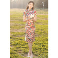 Load image into Gallery viewer, [HLQ Series] ★Chinese Dress★ Chinese-style dress, floral pattern, cute, coming-of-age ceremony, colorful, date, slimming
