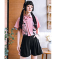 Load image into Gallery viewer, [Kokaisha---Butterfly Gin Series] ★Chinese-style trousers★ Bottoms, shorts, short pants, original, slimming, butterfly, black
