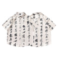 Load image into Gallery viewer, Very popular item [BEAT BOY series]★China style shirt★ Letter pattern Kanji short sleeve shirt Floral pattern shirt Print tops Unisex Men's ML XL 2XL
