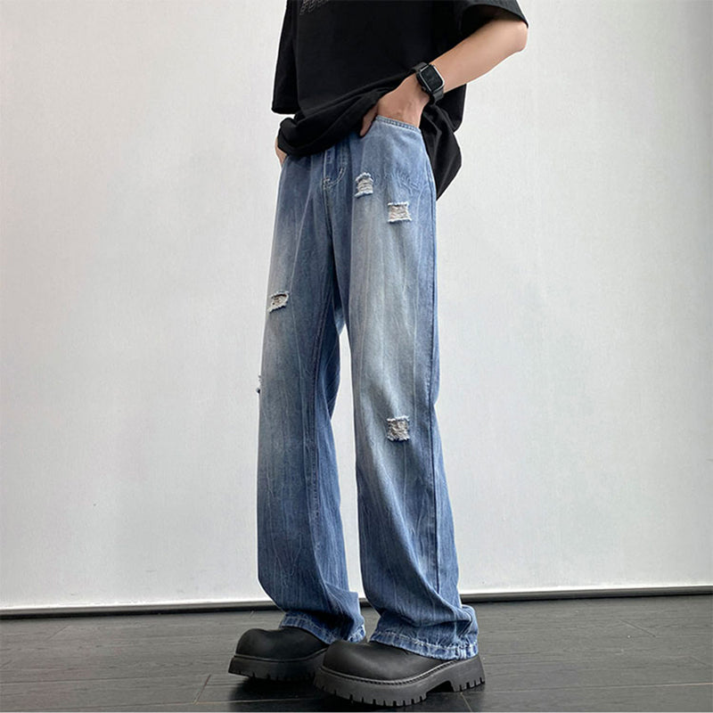 [Gao Jiang Series] ★Casual pants★ Denim pants, trousers, bottoms, unisex, men's, large size, cool, blue