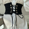 Load image into Gallery viewer, [SONGCHENG Series] ★Belt★ Obi, accessories, small items, easy to match, black, elastic
