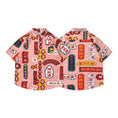 Load image into Gallery viewer, Very popular item [BEAT BOY series]★China style shirt★ Letter pattern Kanji short sleeve shirt Floral pattern shirt Print tops Unisex Men's ML XL 2XL
