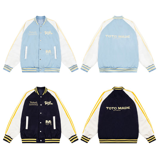 [Amoeba Series] ★Stadium Jacket★ 2color Jacket Switching Color Scheme Unisex Men's Stylish Casual