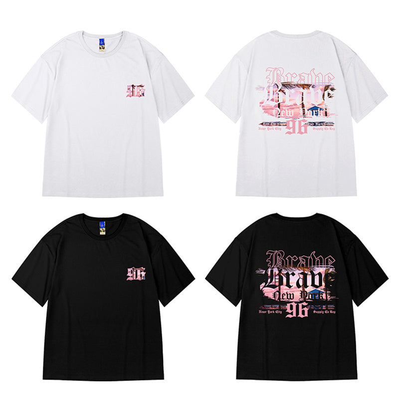 【MOYANシリーズ】★Tシャツ★ 2color トップス 半袖 男女兼用 メンズ 大きいサイズ コットン アルファベット おしゃれ