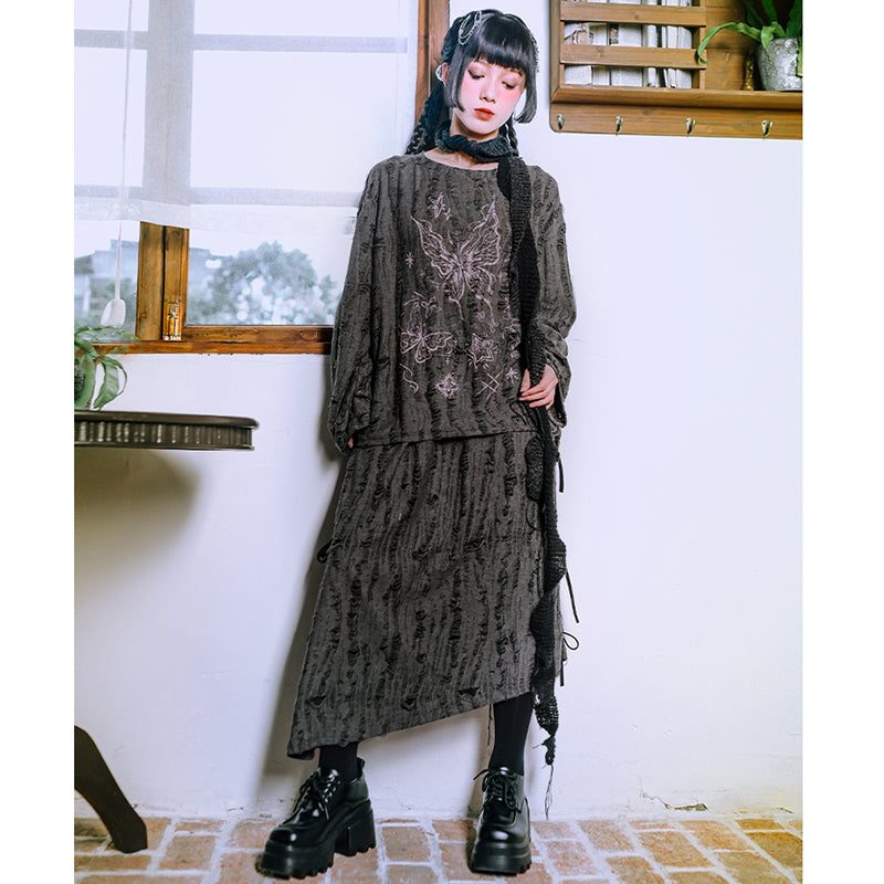 [Kokaisha---Butterfly Gin Series] ★Chinese-style top★ Happi coat, outerwear, unique, embroidered, butterfly, retro, easy to match