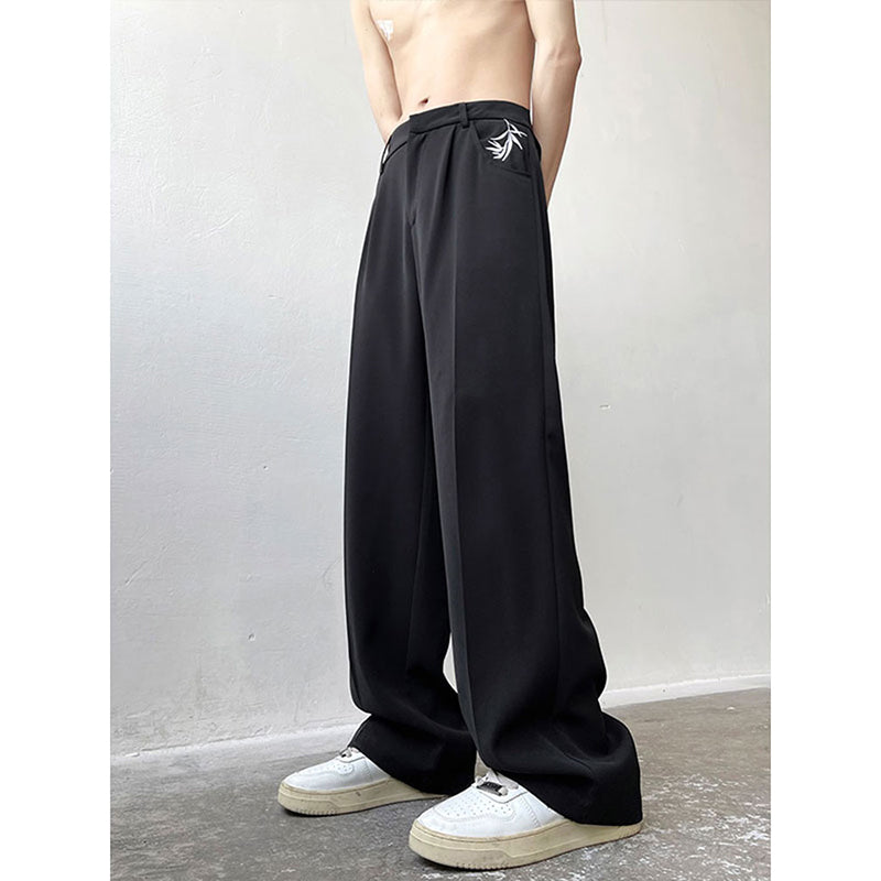 [LPZ Series]★China Style Pants★Casual Pants Trousers Bottoms Bamboo Unisex Men's Black Black