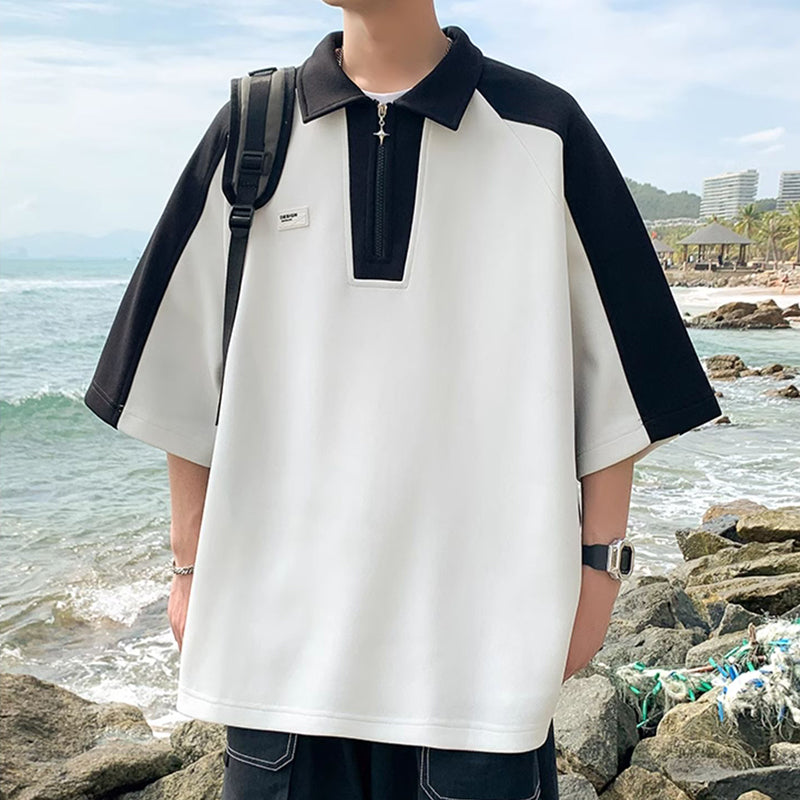 [BIGEMAN Series] ★China style tops★ 2color shirt, bamboo pattern, bamboo, short sleeves, unisex, men's, large size, black white