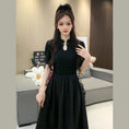 Load image into Gallery viewer, [SHUXINYUAN series] ★China style dress★ Improved cheongsam dress, switching, short sleeves, long length, slimming fit
