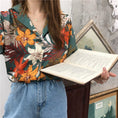 Load image into Gallery viewer, [YOUZI Series] ★Tops★ Shirt, short sleeve, floral pattern, women's, improves temperament, chiffon, thin, summer clothes, easy to match
