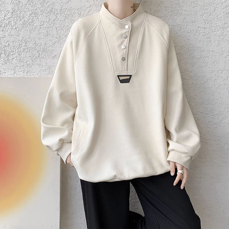 [OLS Series] ★Tops★ 3color long sleeve tops sweatshirt unisex men's large size simple casual