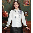 Load image into Gallery viewer, [Misslin Fashion Series]★China style top★ Shirt, long sleeve shirt, ink pattern, ladies, improves temperament, cute
