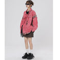 Load image into Gallery viewer, [Fujiiman Series] ★Jacket★ Denim jacket outerwear jeans unisex men's pink switching
