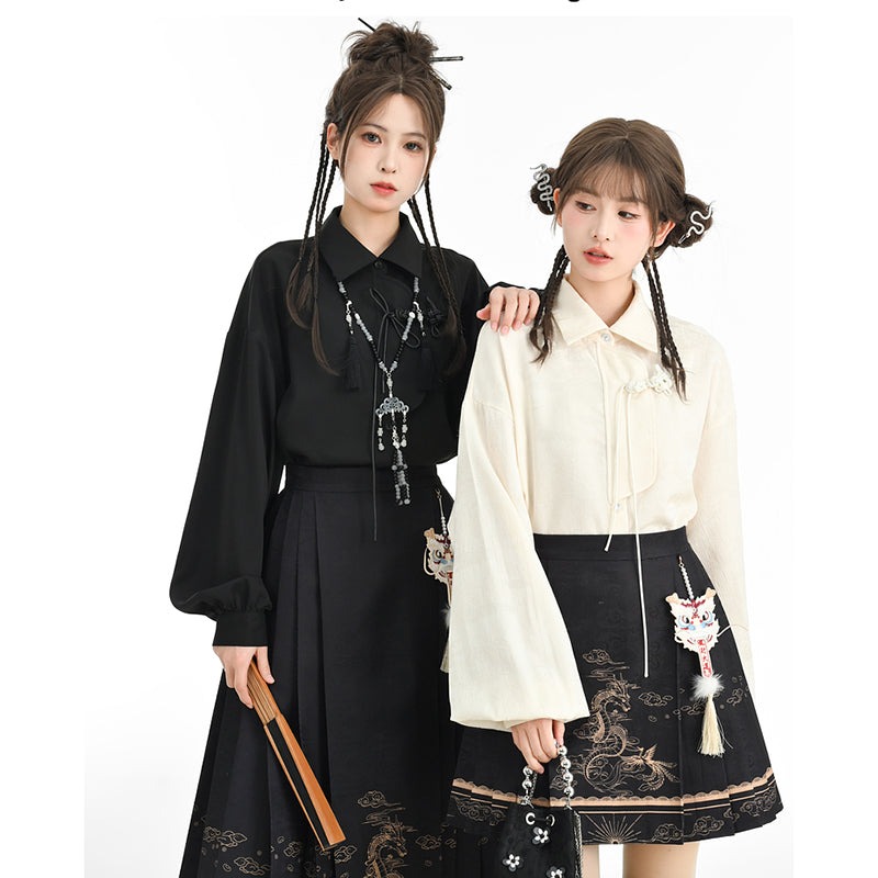 [Mori Onna Buraku Series] ★China style skirt★ 2 types available Long length or short length Bottoms Original