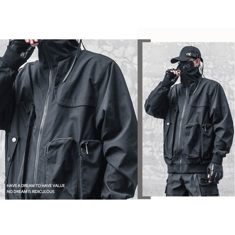 [WL Series]★Jacket★ Outerwear Unisex Men's Casual Unique Design Black Cool