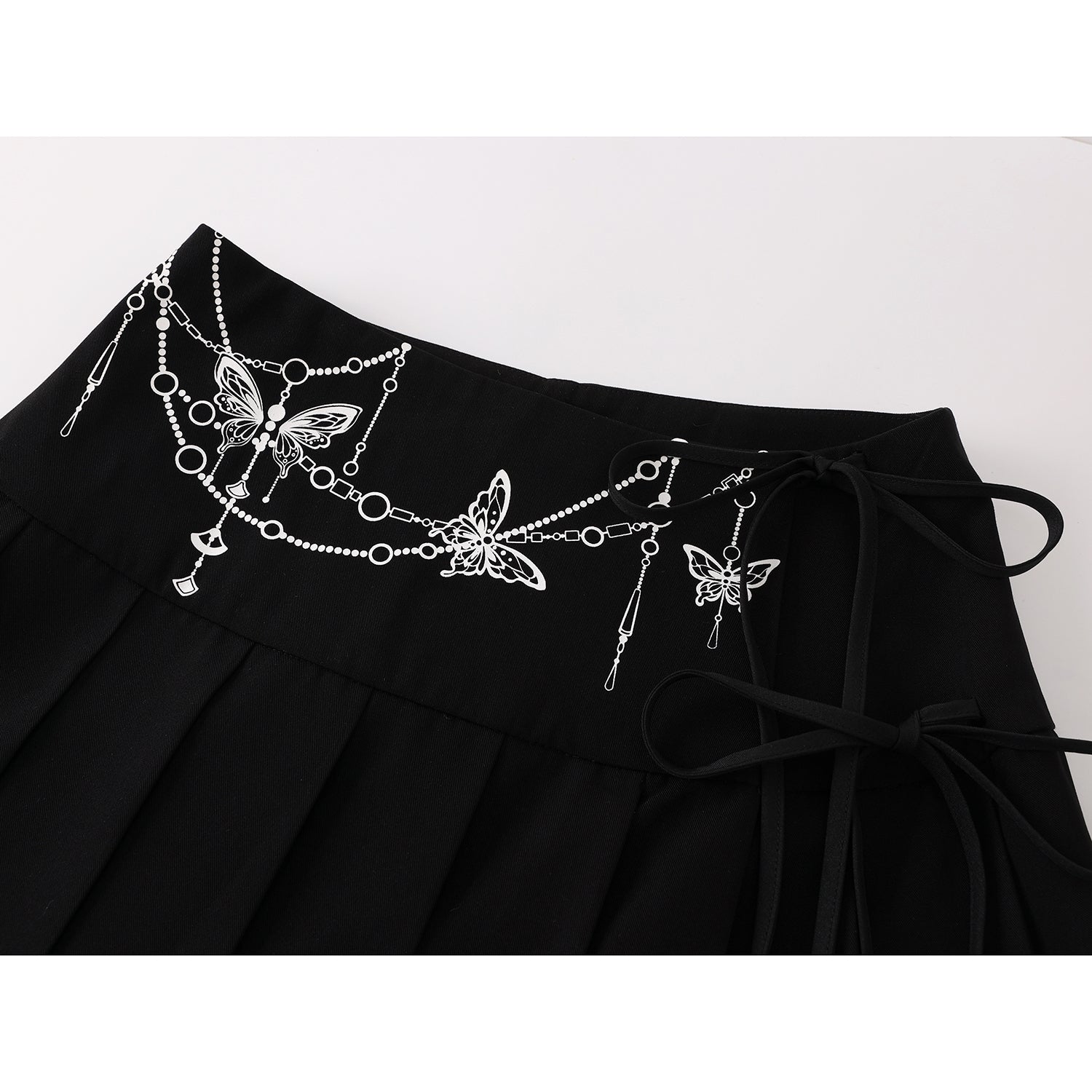 [XIAOYOUGU series] ★China style skirt★ Oil painting style pleated skirt Retro cute Easy to match for commuting, dating, etc.