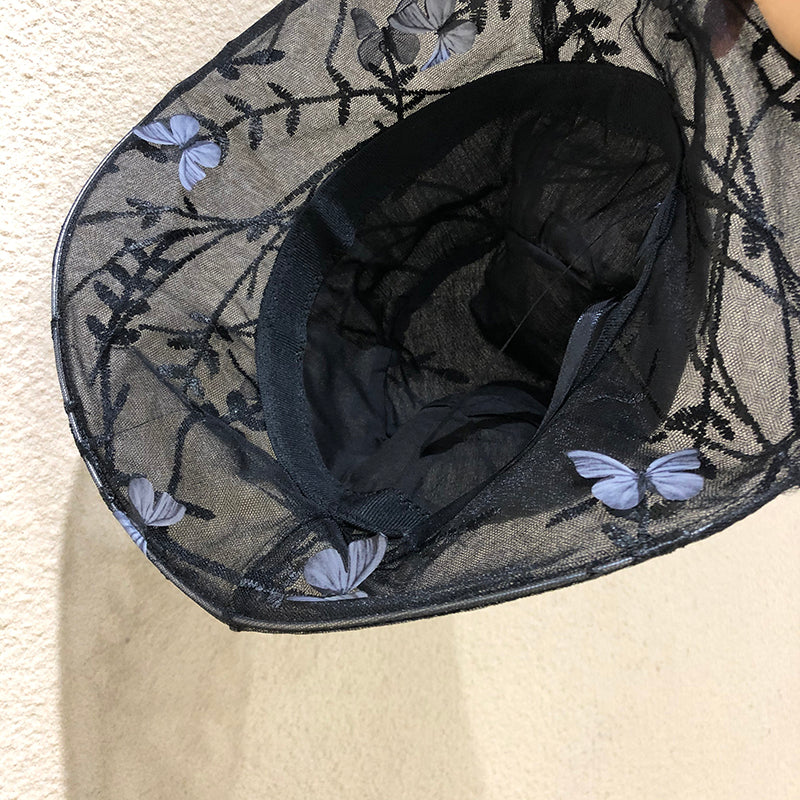 [WXF Series] ★Hat★ Accessory Hat Denim Spring/Summer Easy to match Blue Butterfly Unique Stylish