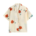 Load image into Gallery viewer, [YOUZI Series] ★Tops★ Shirt, Short Sleeve, Floral Pattern, Rose, Women's, Improves Temperament, Chiffon, Thin, Summer Clothes
