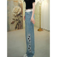 Load image into Gallery viewer, [OURI Series] ★Denim pants★ Trousers Bottoms Floral pattern Casual Easy to match Ladies Fashionable
