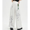 Load image into Gallery viewer, [Kokaisha---Butterfly Gin Series] Chinese-style trousers, bottoms, gaucho pants, original, slimming, switching, floral pattern
