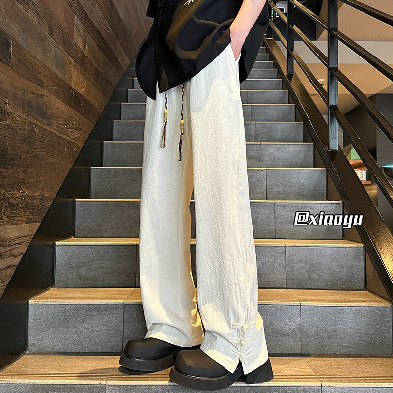 [BENGE Series] ★Chinese-style pants★ 3 colors Casual pants Trousers Bottoms Unisex Men's Large size Thin Summer clothes Simple