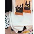 Load image into Gallery viewer, [DOL Series] ★POLO Shirt★ Tops Short Sleeve Ladies Color Scheme Cat Cat Cute Print Casual
