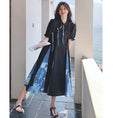 Load image into Gallery viewer, [YANYAN series] ★Chinese style dress★ Switching, fake layered, Chinese buttons, black
