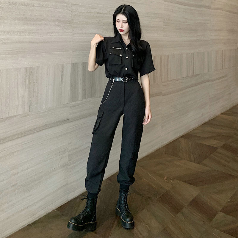 [XRSM Series]★Setup Single Order★ Shirt or Pants Casual Cool Black Black