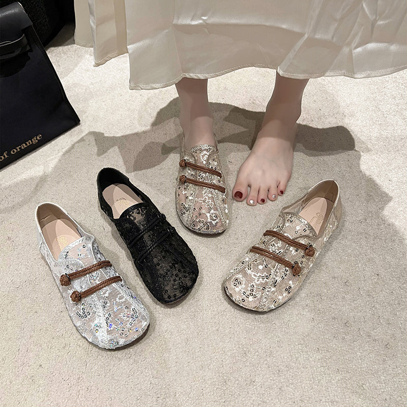 【BSBシリーズ】★チャイナ風 靴★ お靴 3color シューズ レディース靴 サイズ35-40 可愛い 春夏 合わせやすい