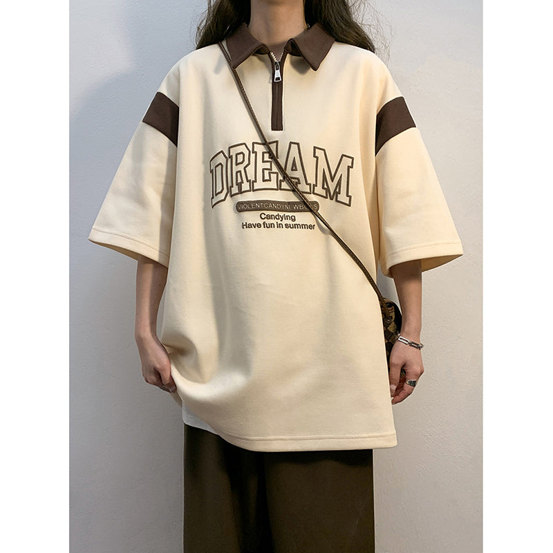 [SENSU Series] ★POLO shirt★ 2 colors Tops Short sleeves Color scheme Unisex Men's Apricot Coffee color