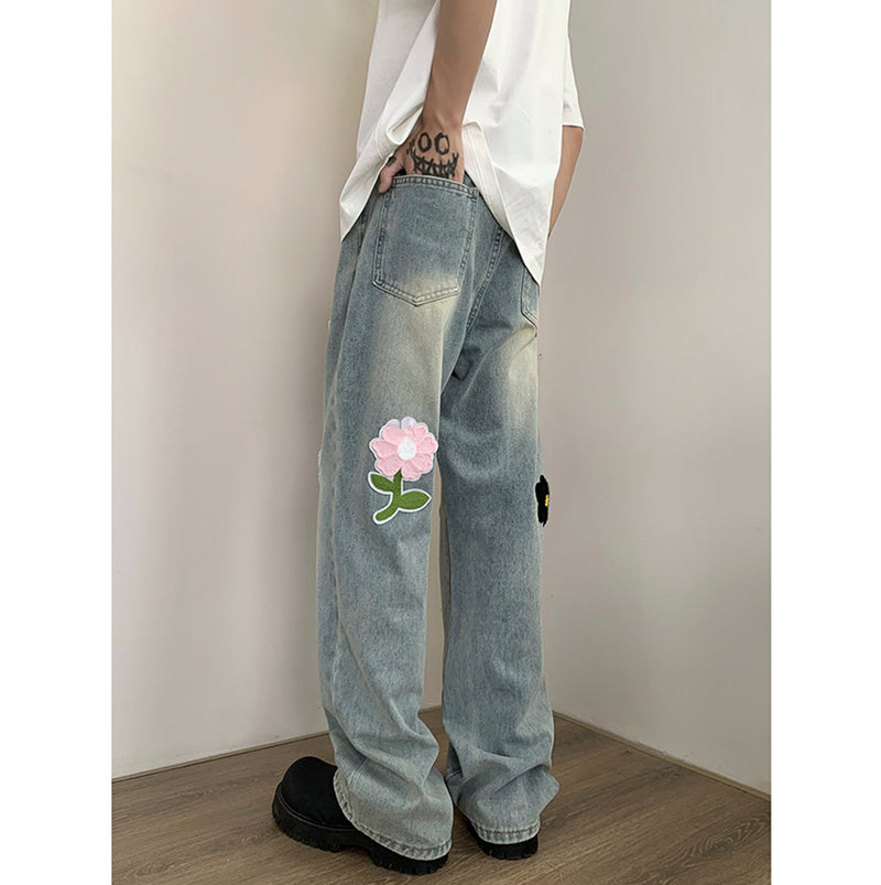 [HANMOYAN Series] ★Denim pants★ Pants Bottoms Butterfly Unique Women's Cute Easy to match