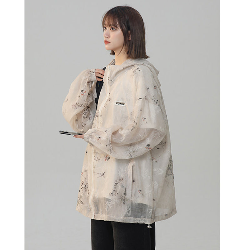 [GEBOXUAN series] ★Outerwear★ Chinese-style outerwear, 2 colors, sun protection, thin, unisex, men's, casual, floral pattern