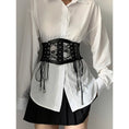 Load image into Gallery viewer, [SONGCHENG Series] ★Belt★ Obi Accessories Small items Easy to match Black Black PU Lace
