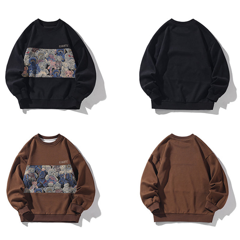 [BIGEMAN Series]★Tops★ 3color sweatshirt unisex men's large size bear changeable