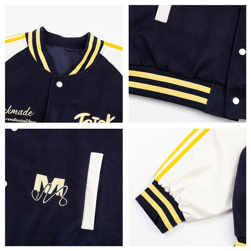 [Amoeba Series] ★Stadium Jacket★ 2color Jacket Switching Color Scheme Unisex Men's Stylish Casual