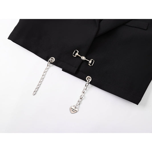 [LHSEN Series]★Outerwear★ Blazer for ladies, easy to match, mini length, with chain, design