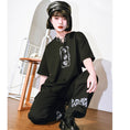 Load image into Gallery viewer, [Kugaisha---Kenkun Series] ★Chinese-style tops★ T-shirt, short sleeves, long sleeves, unique, original, text pattern, black
