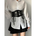 Load image into Gallery viewer, [SONGCHENG Series] ★Belt★ Obi Accessories Small items Easy to match Black Black PU Lace
