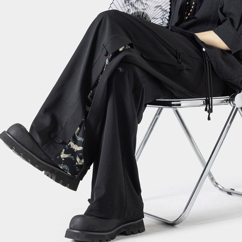 [BIGEMAN Series]★China style pants★ 2color casual pants pants bottoms unisex men's large size black gray crane