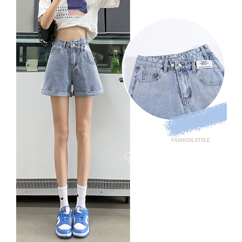 [Flower Series] ★Shorts★ Shorts Pants Denim 2color Easy to match Summer SML Blue Black