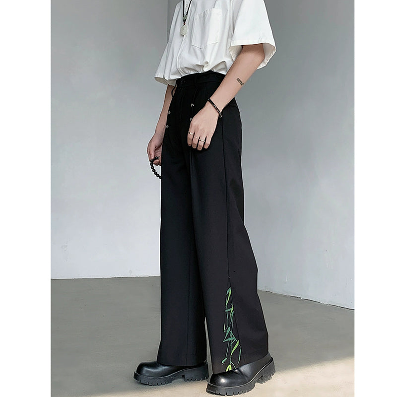 [LPZ Series]★China Style Pants★Casual Pants Trousers Bottoms Bamboo Unisex Men's Black Black