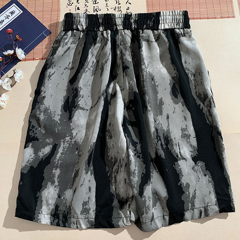 [XIHA Series] ★Shorts★ 3 colors Bottoms Shorts Unisex Men's Switching Black Beige Green