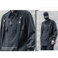 Load image into Gallery viewer, [WL Series]★Shirt★ Tops, long sleeve shirt, unisex, men's, black, Harajuku style, cool
